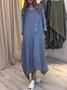 Casual Plain Crew Neck Maxi Dress