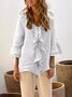 Casual Plain Peplum Blouse