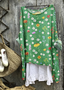 Flower pattern comfortable casual cotton linen long sleeved dress