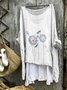 Dandelion comfortable casual cotton linen long sleeved dress