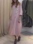 Casual Plain Crew Neck Maxi Dress