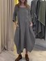 Casual Plain Crew Neck Maxi Dress