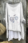 Dandelion comfortable casual cotton linen long sleeved dress