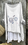 Dandelion comfortable casual cotton linen long sleeved dress