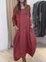 Casual Plain Crew Neck Maxi Dress