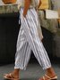 Striped Casual Cotton Regular Fit Pants
