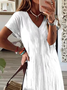 Women's Floral Print Casual V-Neck Short Sleeve Dress