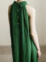 Vacation Plain linen-cotton Halter Maxi Dress