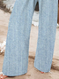 Women's  H-Line Baggy Pants Daily Going Out Pants Blue Casual Printing Faux Denim Print Graphic Spring/Fall Pants