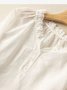 Loose Elegant Lotus Leaf Collar Plain Blouse