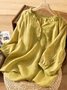 Loose Elegant Lotus Leaf Collar Plain Blouse