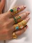 Gemstone 18k Gold Plated Ring