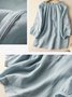 Loose Elegant Lotus Leaf Collar Plain Blouse