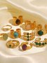 Gemstone 18k Gold Plated Ring
