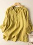 Loose Elegant Lotus Leaf Collar Plain Blouse