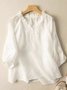 Loose Elegant Lotus Leaf Collar Plain Blouse