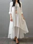Casual Plain V Neck Maxi Dress