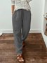 Casual Loose Plain Cotton Pants