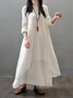Casual Plain V Neck Maxi Dress