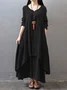 Casual Plain V Neck Maxi Dress
