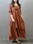 Casual Plain V Neck Maxi Dress