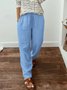 Casual Loose Plain Cotton Pants