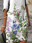Women's Floral Spring Print V Neck Dress
