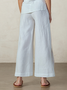 Casual Plain linen-cotton Straight Pants