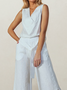 Linen Casual Plain linen-cotton Blouse