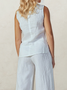 Linen Casual Plain linen-cotton Blouse