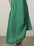Casual Plain Asymmetric linen-cottonr Maxi Dress
