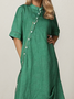 Casual Plain Asymmetric linen-cottonr Maxi Dress