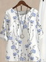 Women's Printing Floral Daily Going Out Two-Piece Set White Casual Summer Top With Pants Matching Set