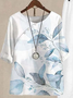 Women's Printing Floral Daily Going Out Two-Piece Set White Casual Summer Top With Pants Matching Set