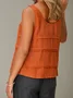 Linen Casual Plain Crew Neck linen-cotton Tank Top