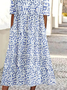 Casual Loose Ditsy Floral Dress With No