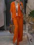 Casual Plain Two-Piece Set