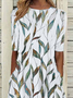 Women's Floral Print Round Neck Everyday Long Casual Shift Dress