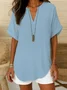Women's Fashion Casual V-neck Short Sleeve Shirt