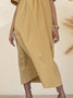 Vacation Plain  Crew Neck Midi Dress