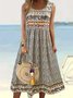 Floral Casual Dress With No