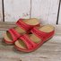 New large size slippers, retro stitching, non-slip round toe wedge heel, comfortable flat sandals for women