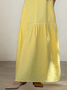 Vacation Plain Crew Neck linen-cotton Maxi Dress