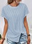Women Geometric Crew Neck Casual Short Sleeve T-shirt