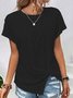 Women Geometric Crew Neck Casual Short Sleeve T-shirt