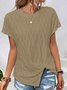 Women Geometric Crew Neck Casual Short Sleeve T-shirt