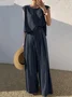 Crew Neck Plain Street Regular Fit Two-Piece Set