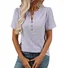 Women Plain V Neck Casual Short Sleeve T-shirt