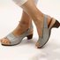 Spring and summer new fish mouth beach thick heel one word buckle simple thick heel high heel women's sandals