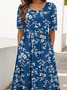 Floral Casual Dress With No